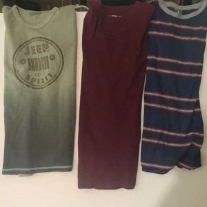 Three Medium Shirts - Long-sleeve/Short-sleeve